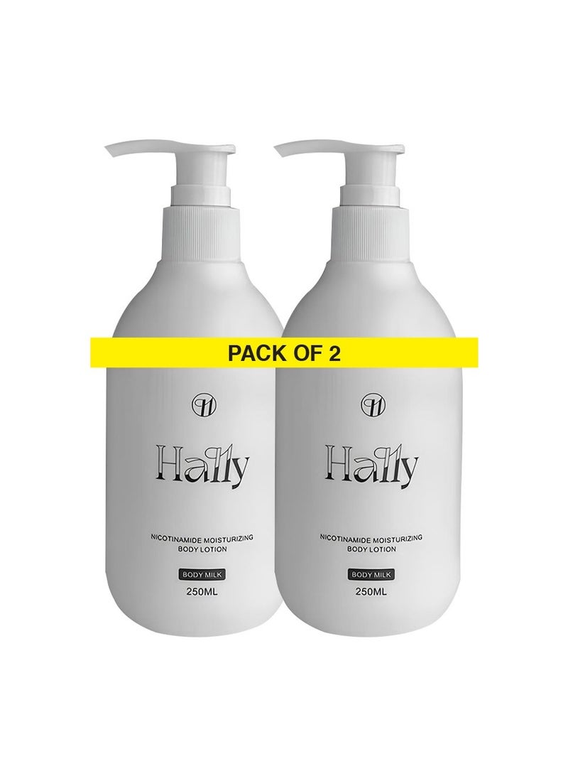 Hally Nicotinamide Body Lotion for Daily Moisturizing & Skin Care – Pack of 2 (250 ml × 2) - Image 1